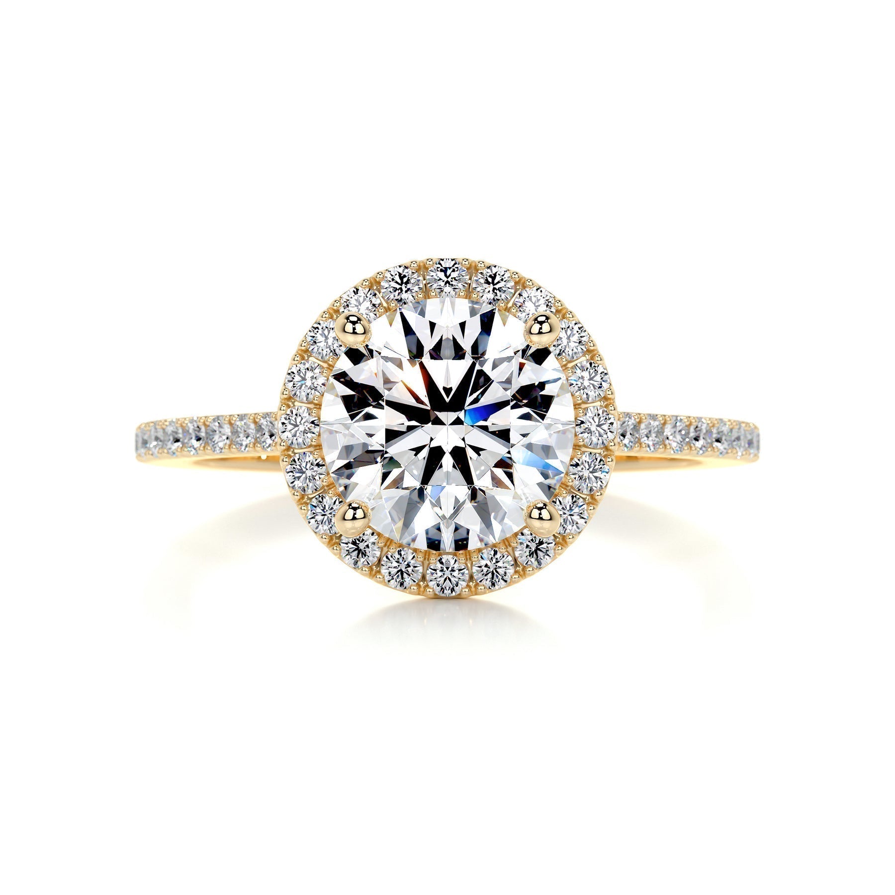 Round Halo & Pave Lab Grown Diamond Engagement Ring