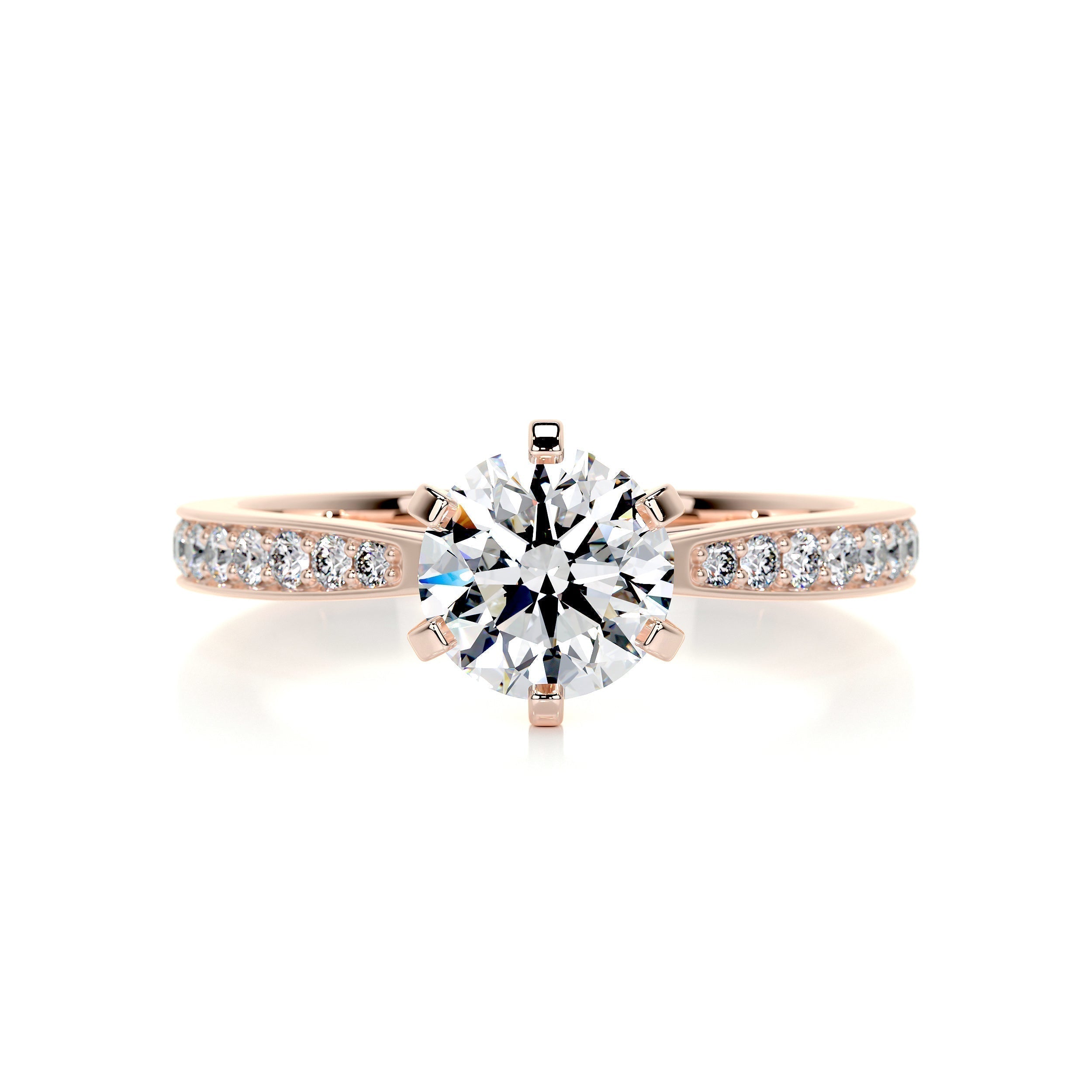 Round Pave Lab Grown Diamond Engagement Ring