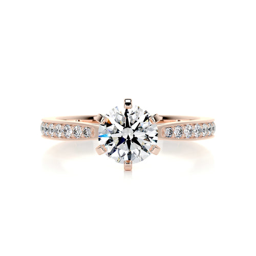 Round Pave Lab Grown Diamond Engagement Ring
