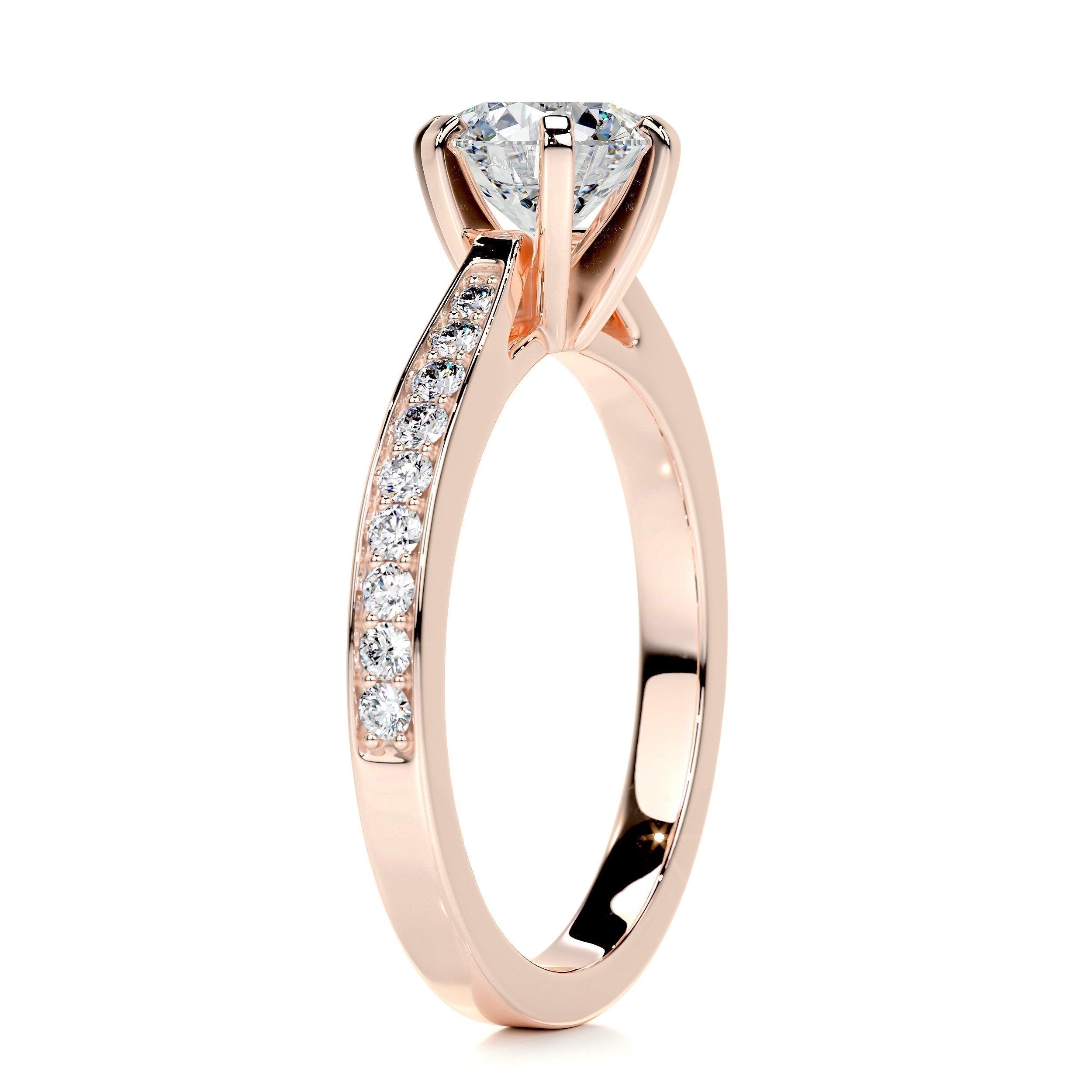 Round Pave Lab Grown Diamond Engagement Ring