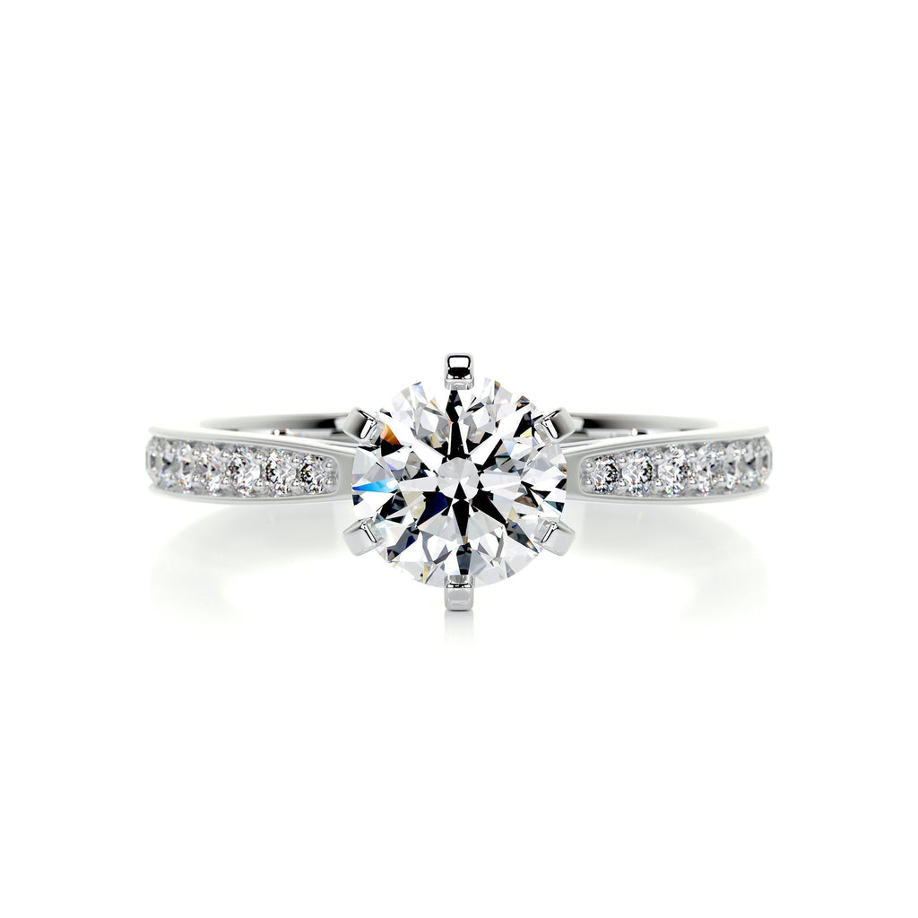 Round Pave Lab Grown Diamond Engagement Ring