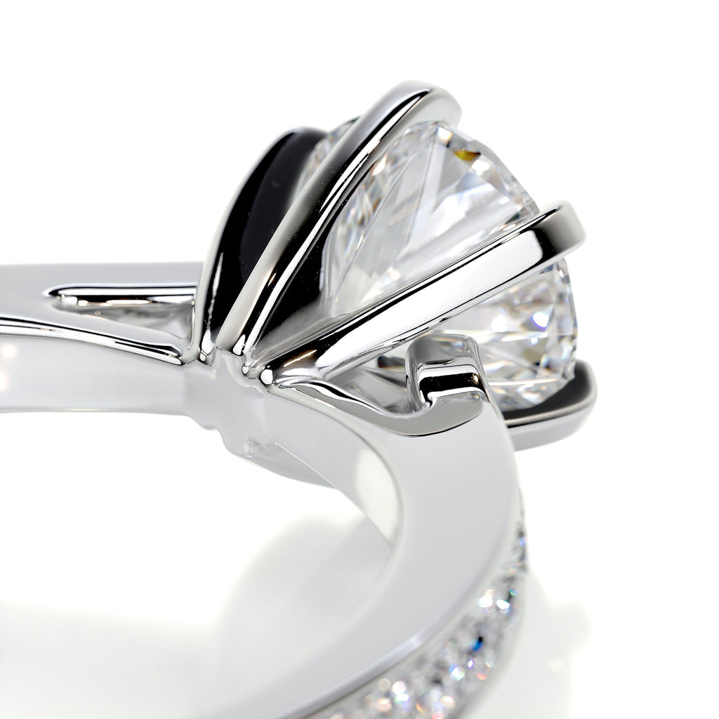 Round Pave Lab Grown Diamond Engagement Ring