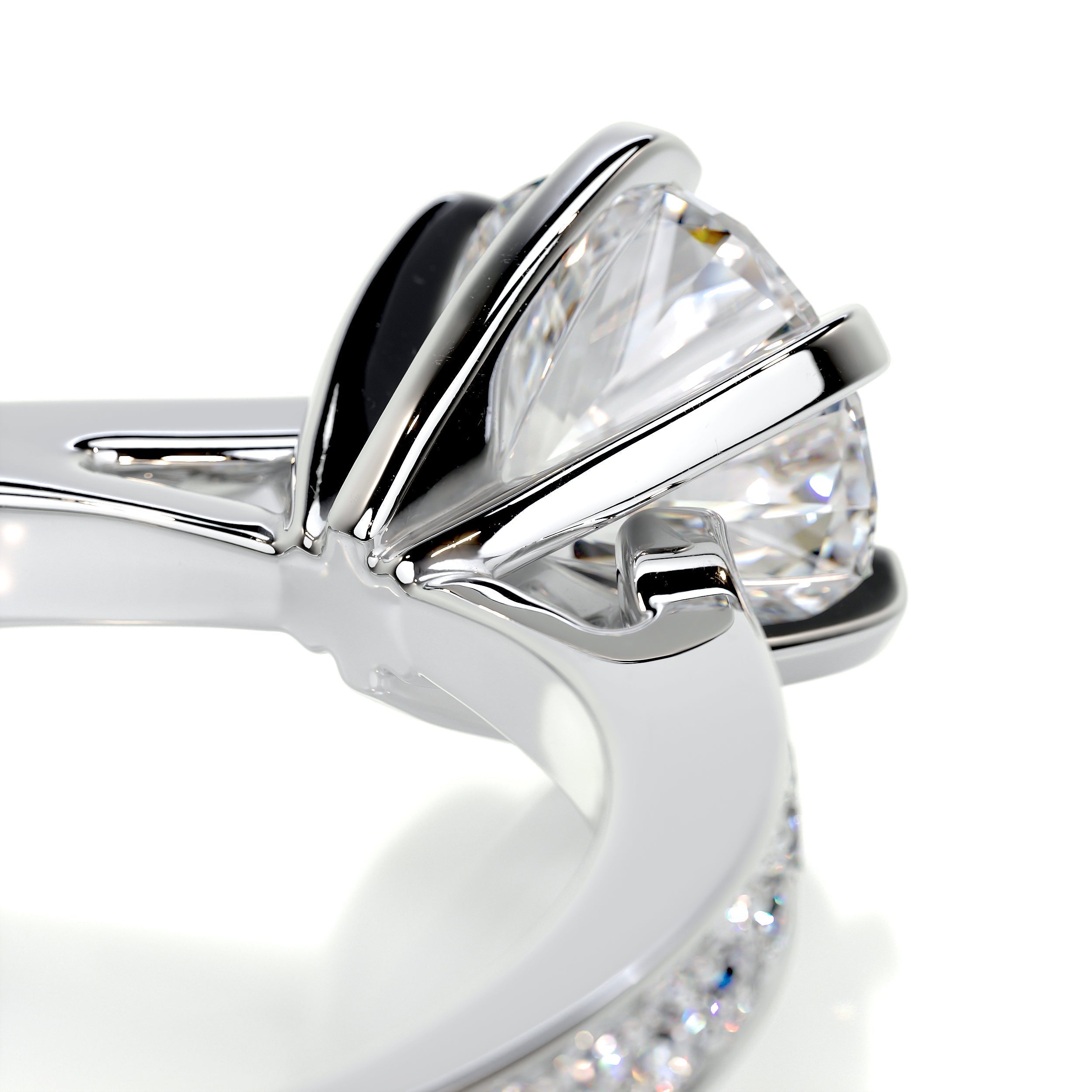 Round Pave Lab Grown Diamond Engagement Ring