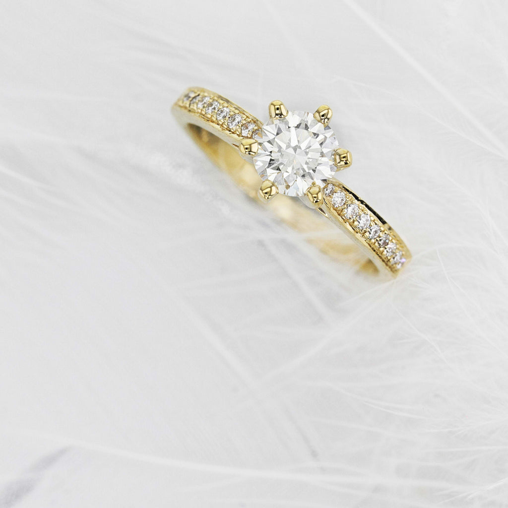 Round Pave Lab Grown Diamond Engagement Ring