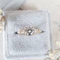 1.0 CT Round Three Stones Lab Grown Diamond Engagement Ring