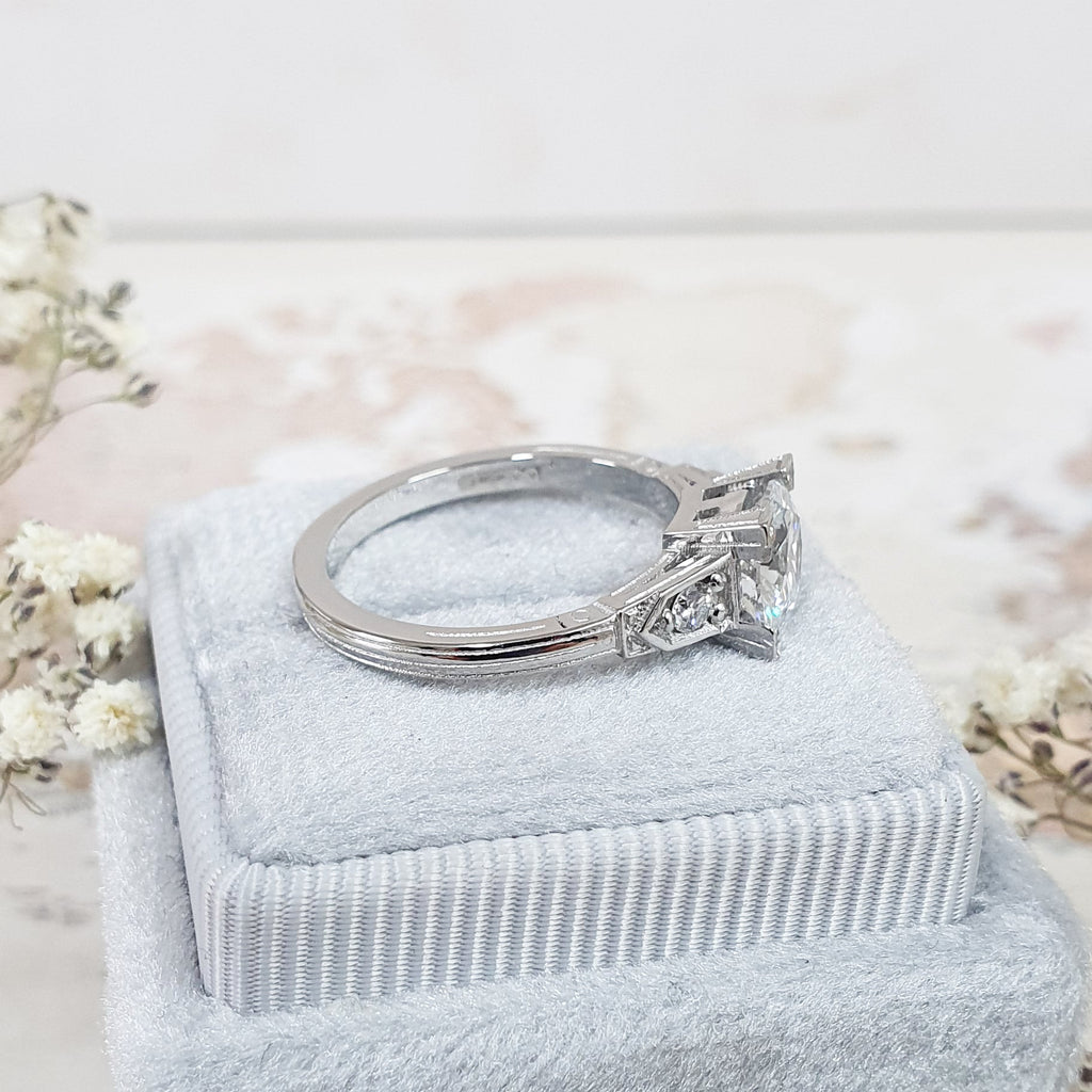 Round Pave Lab Grown Diamond Engagement Ring