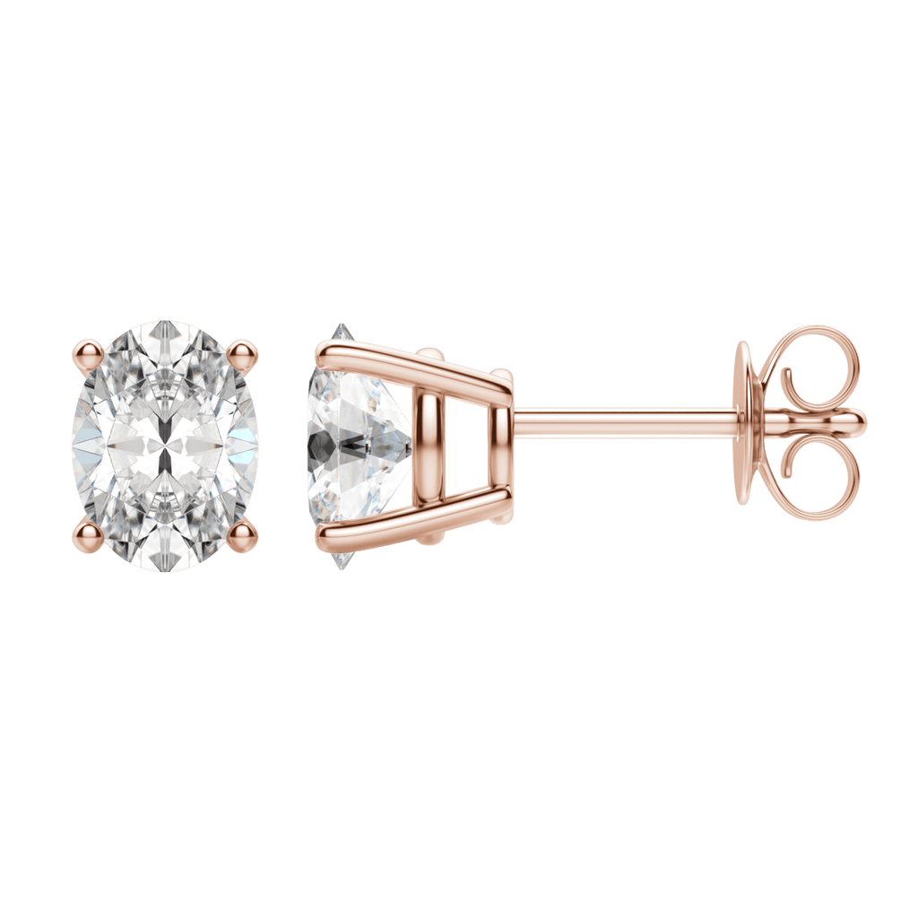 0.50 CT-2.0 CT Oval Solitaire Lab Grown Diamond Earrings