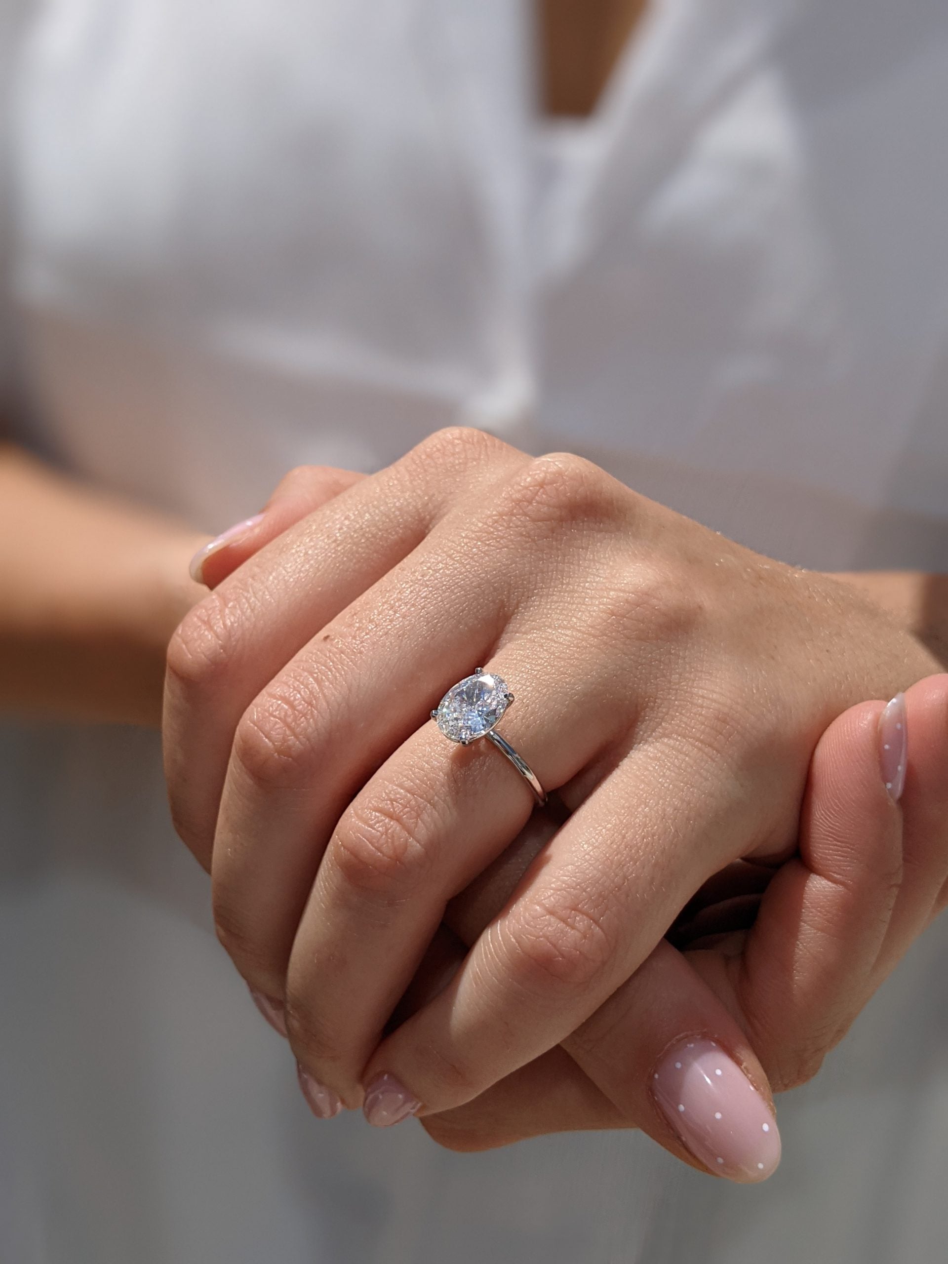 Oval Solitaire Lab Grown Diamond Engagement Ring