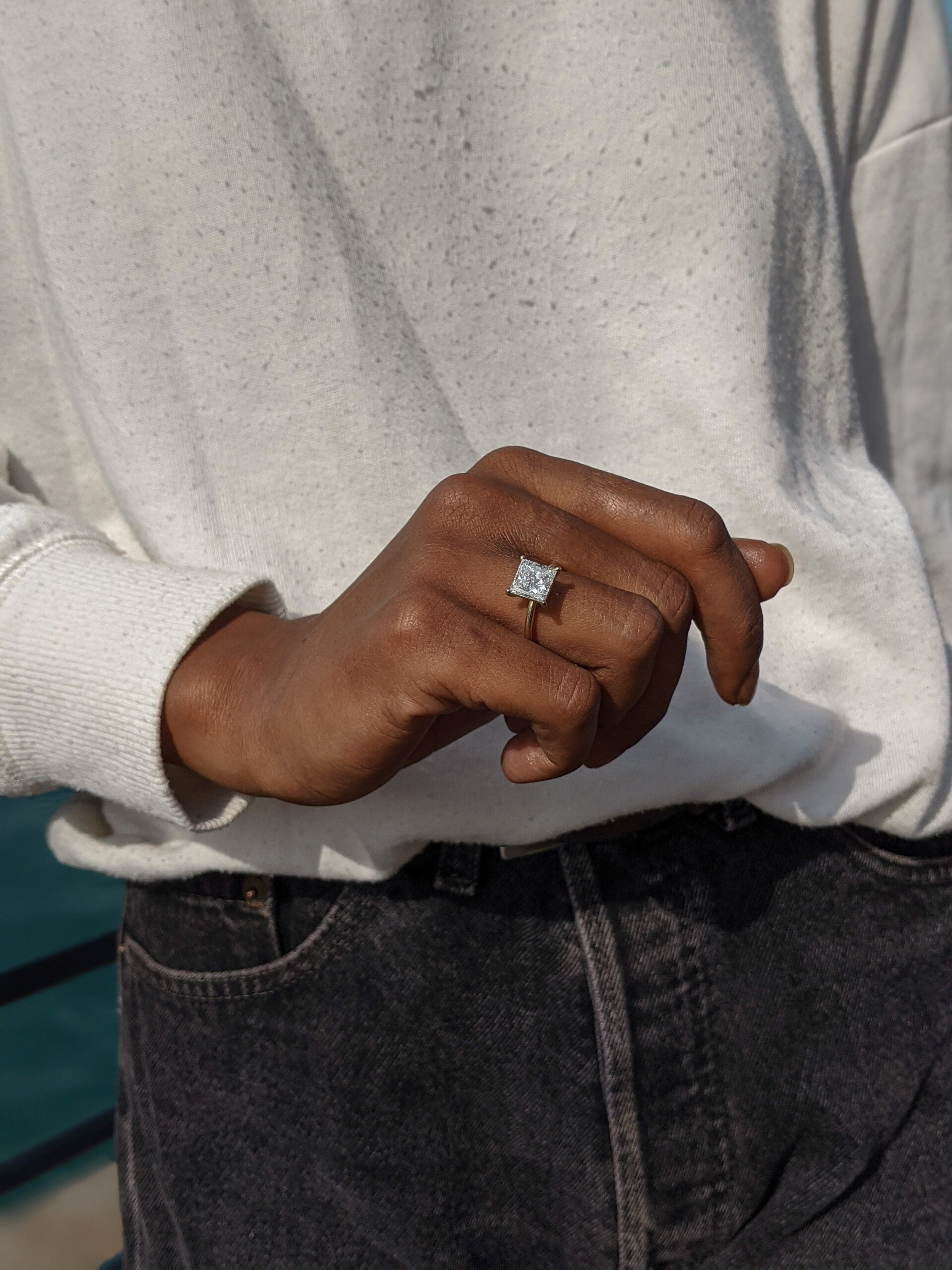 Princess Solitaire Lab Grown Diamond Engagement Ring