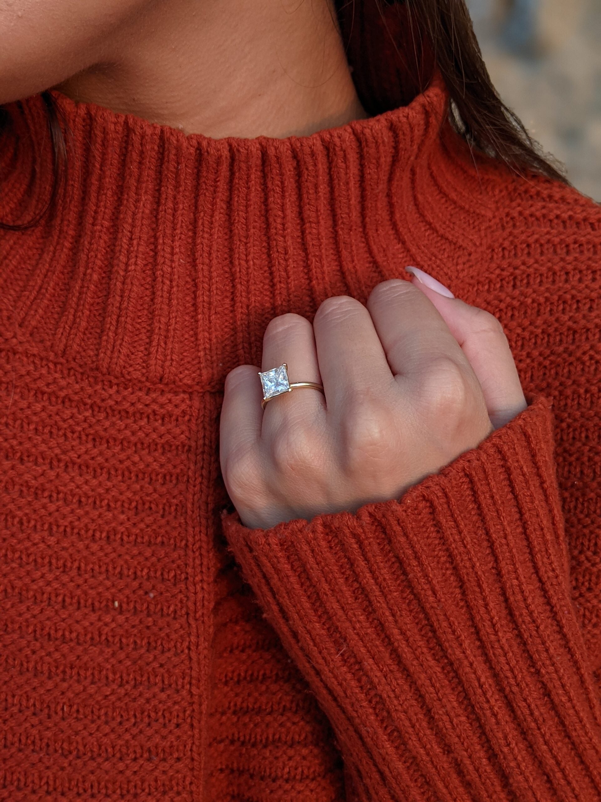 Princess Solitaire Lab Grown Diamond Engagement Ring
