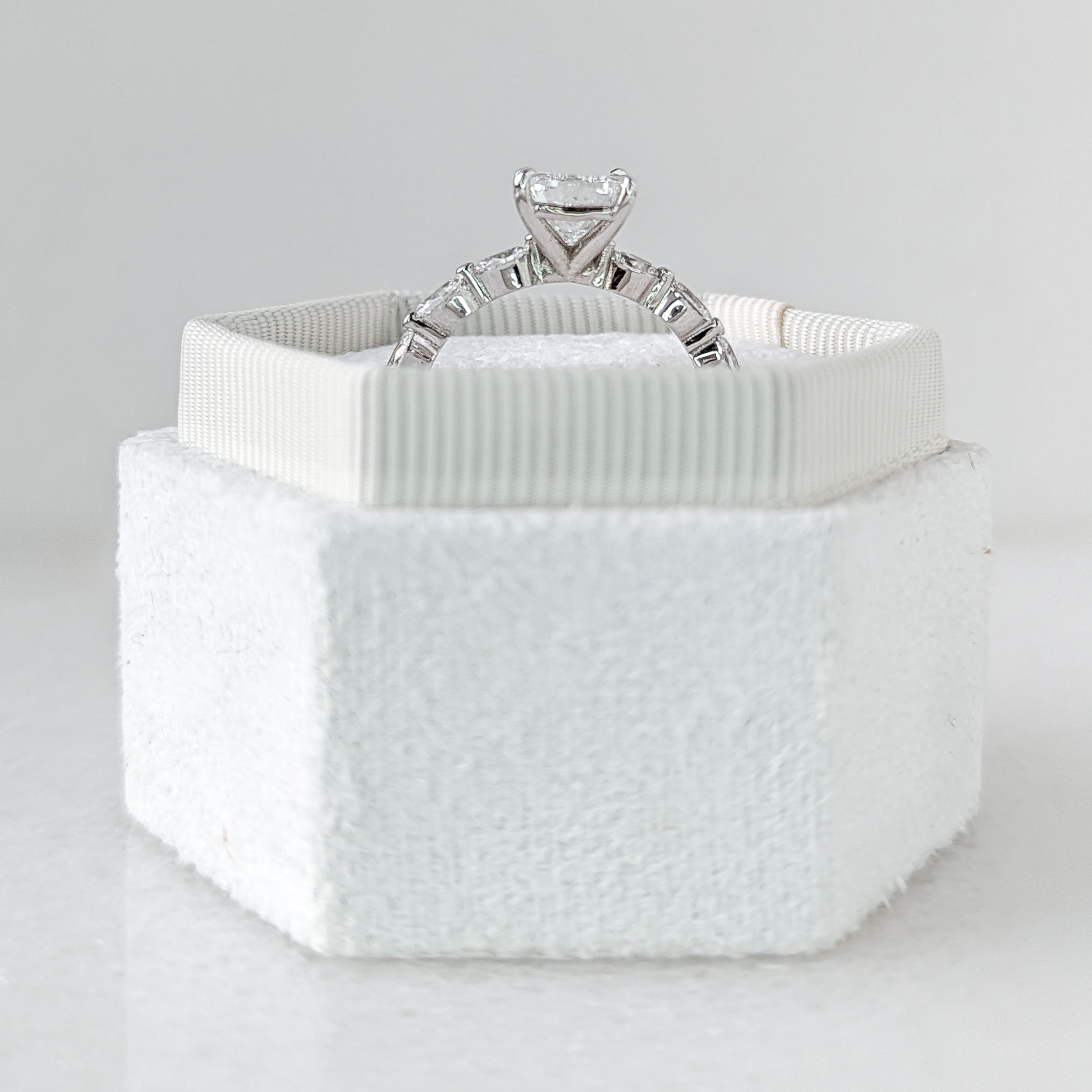 Cushion Cut Pave Lab Grown Diamond Engagement Ring