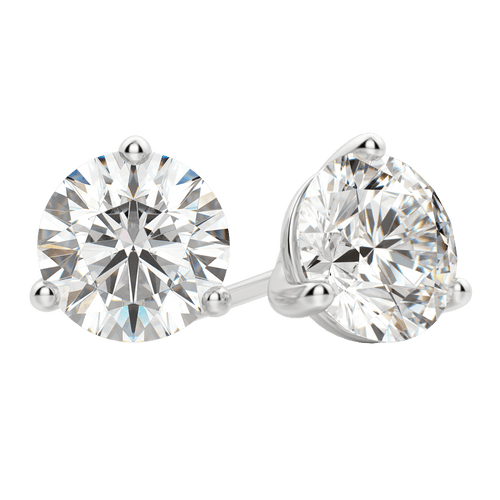 0.50 CT-4.0 CT Round Solitaire Lab Grown Diamond Earrings