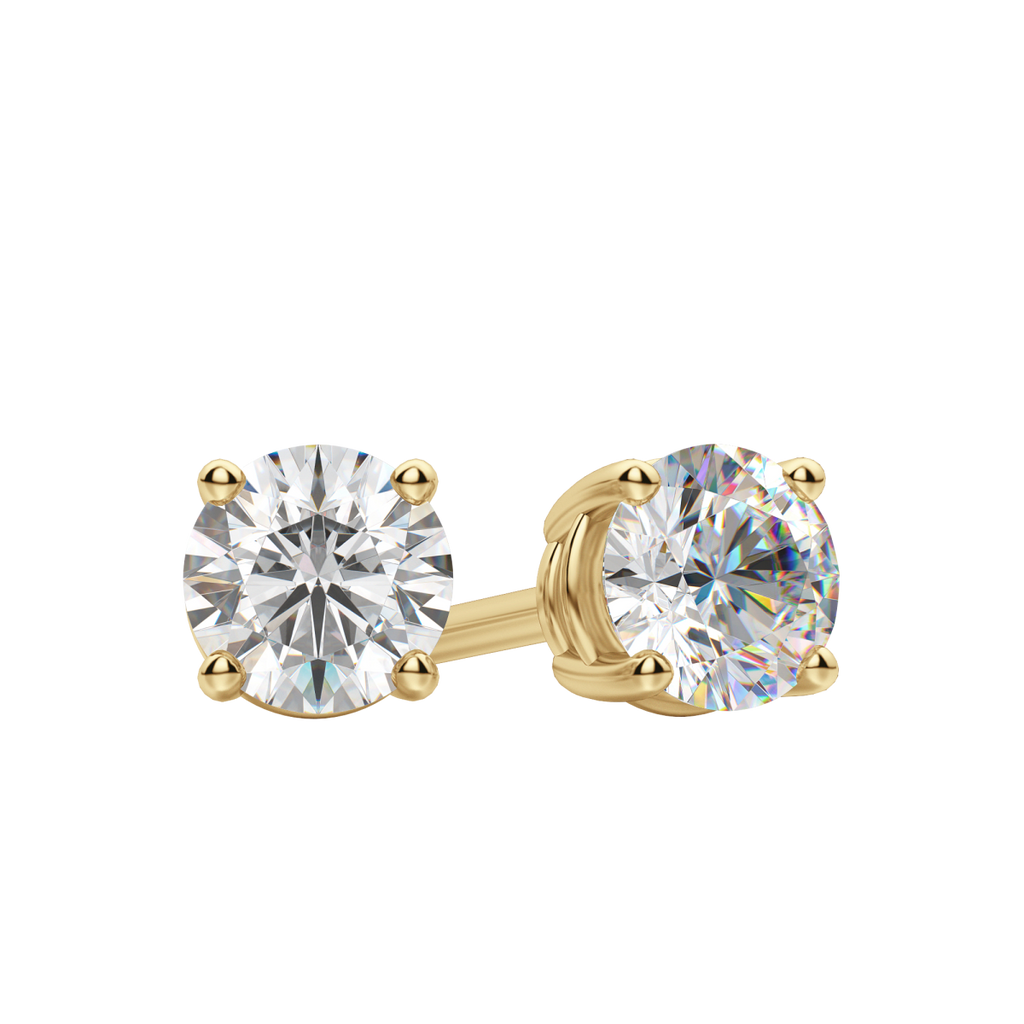 0.50 CT-4.0 CT Round Solitaire Lab Grown Diamond Earrings