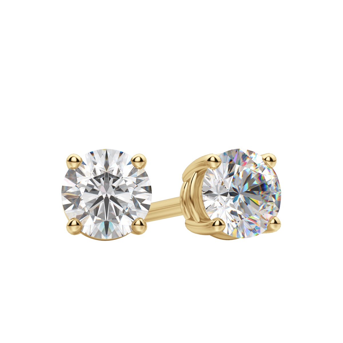 0.50 CT-4.0 CT Round Solitaire Lab Grown Diamond Earrings