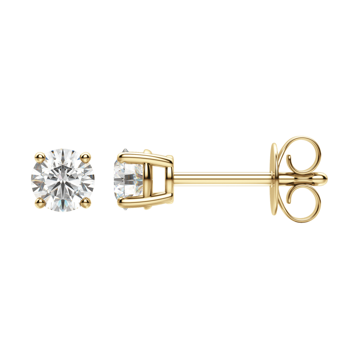 0.50 CT-4.0 CT Round Solitaire Lab Grown Diamond Earrings