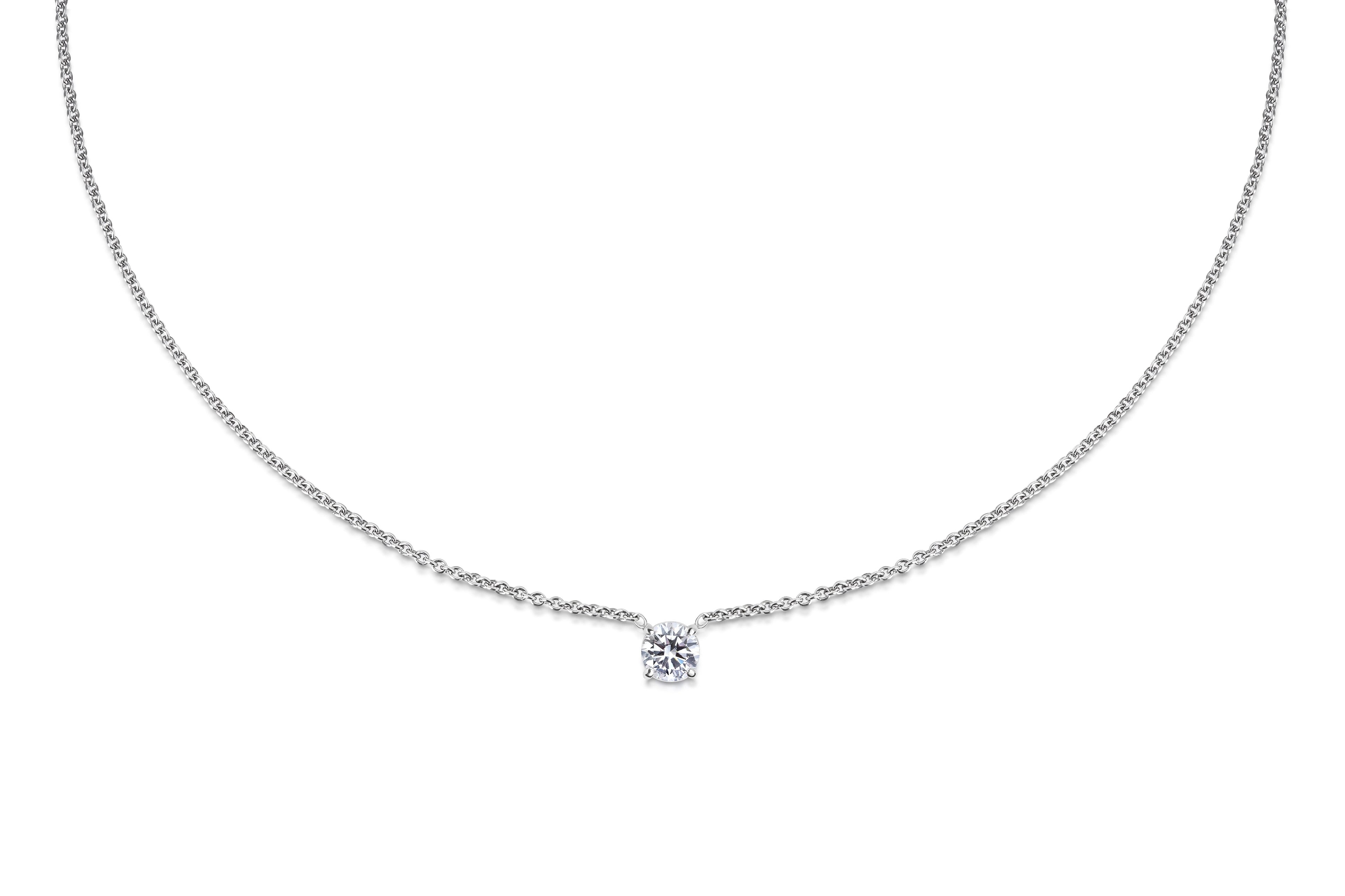 0.50 CT Round Solitaire Lab Grown Diamond Necklace