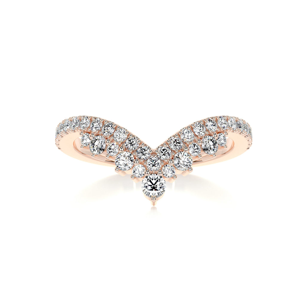 0.5 CT Round Curved Lab Grown Diamond Wedding Band