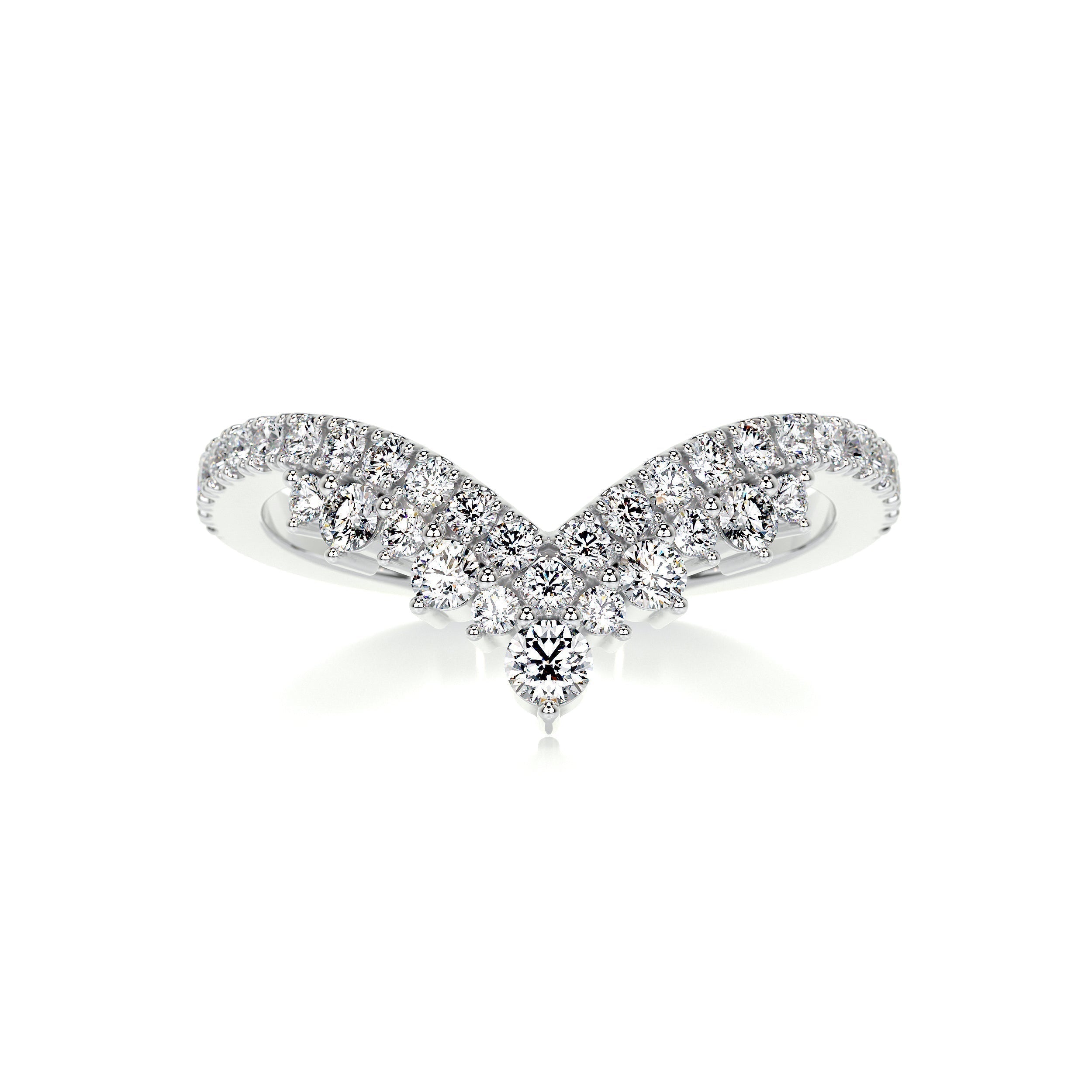 0.5 CT Round Curved Lab Grown Diamond Wedding Band