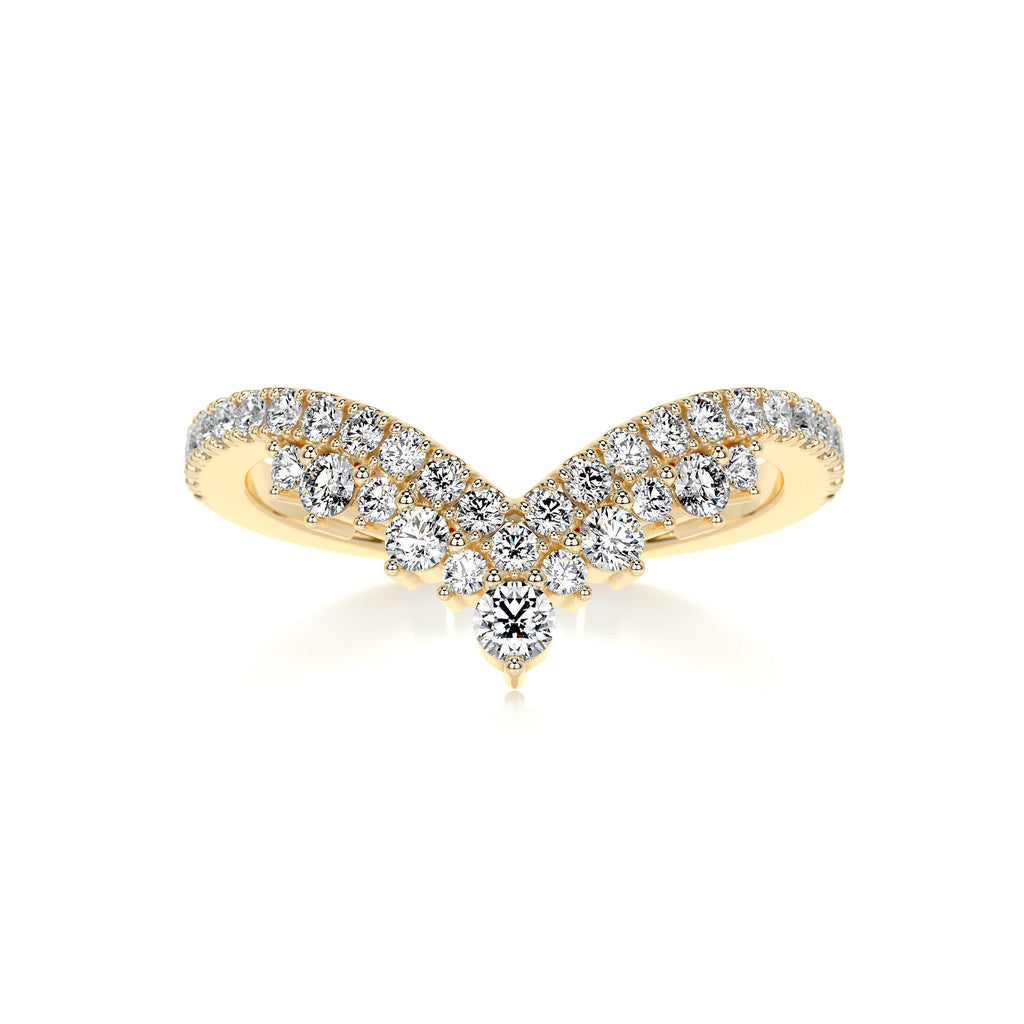 0.5 CT Round Curved Lab Grown Diamond Wedding Band