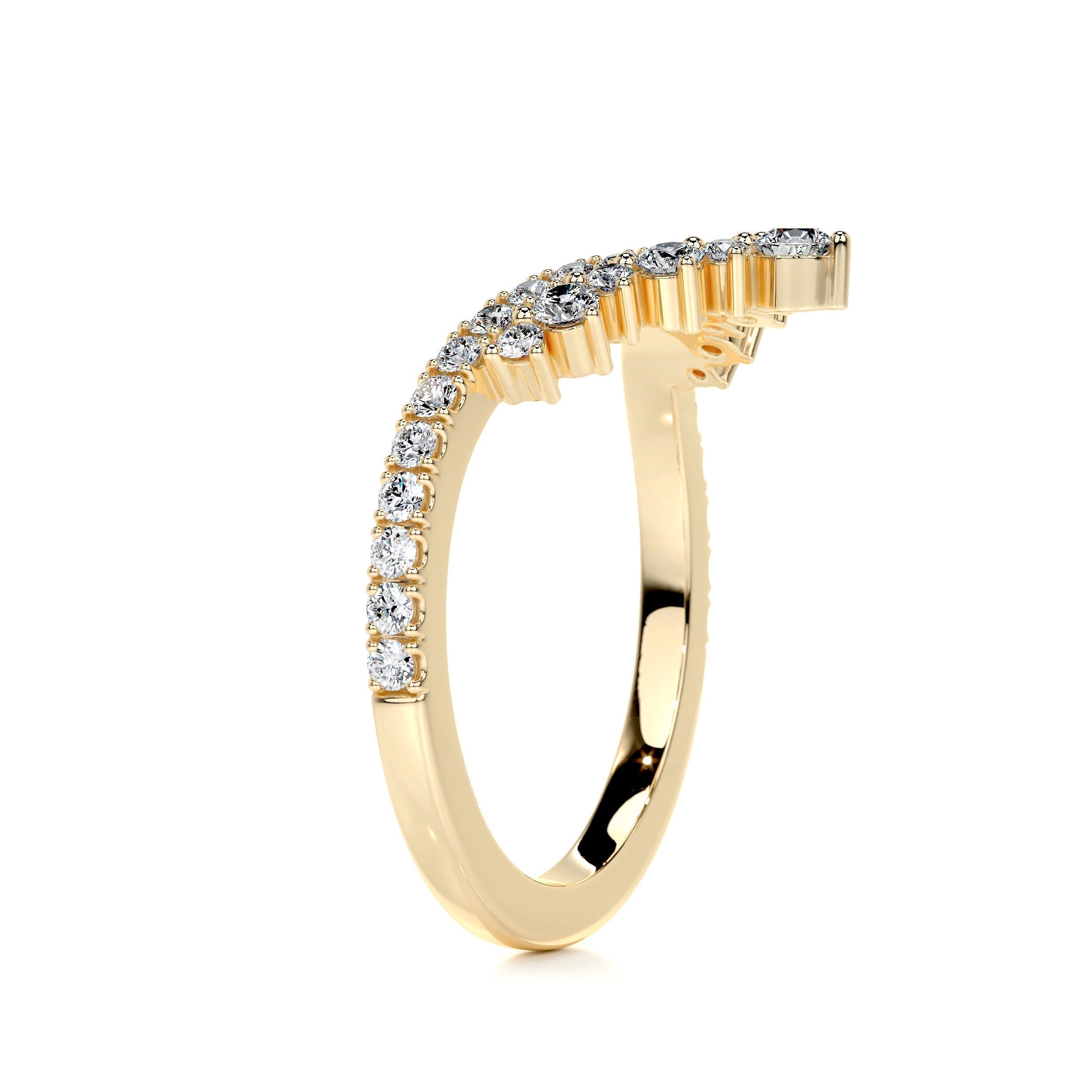 0.5 CT Round Curved Lab Grown Diamond Wedding Band