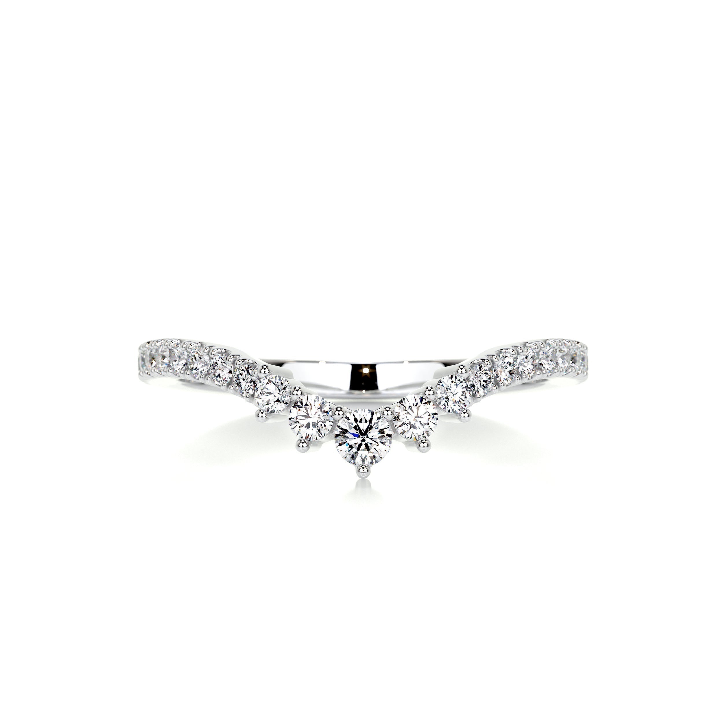0.35 CT Round Curved Lab Grown Diamond Wedding Band