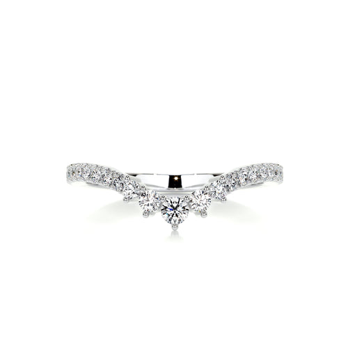 0.35 CT Round Curved Lab Grown Diamond Wedding Band