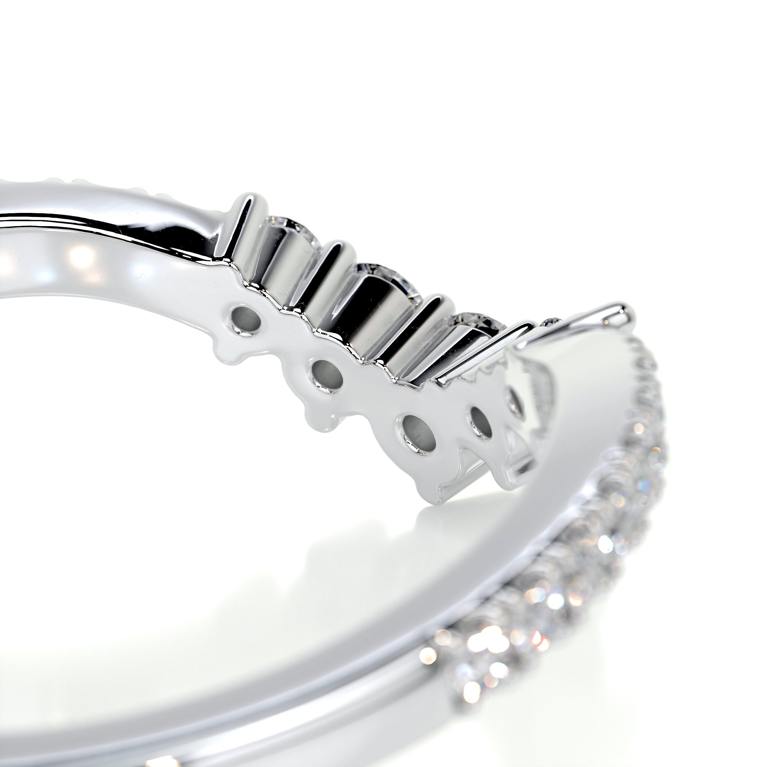 0.35 CT Round Curved Lab Grown Diamond Wedding Band