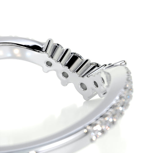 0.35 CT Round Curved Lab Grown Diamond Wedding Band