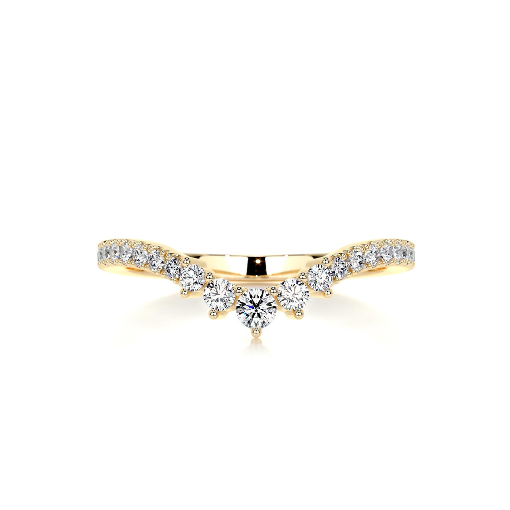 0.35 CT Round Curved Lab Grown Diamond Wedding Band