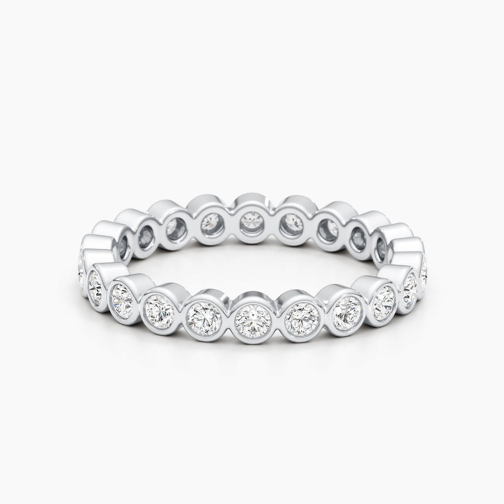 1.65 CT Round Bezel Full Eternity Lab Grown Diamond Wedding Band