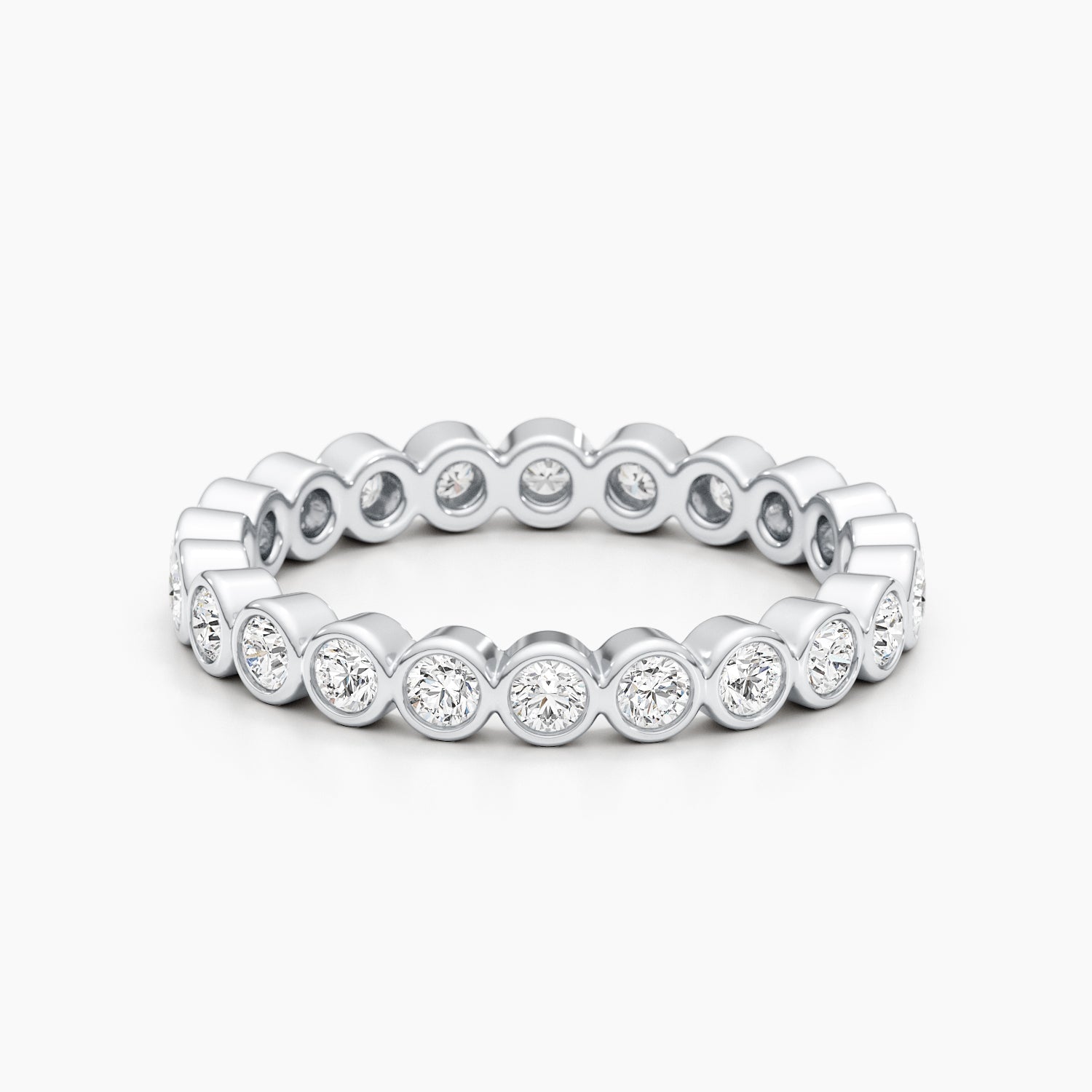 1.65 CT Round Bezel Full Eternity Lab Grown Diamond Wedding Band