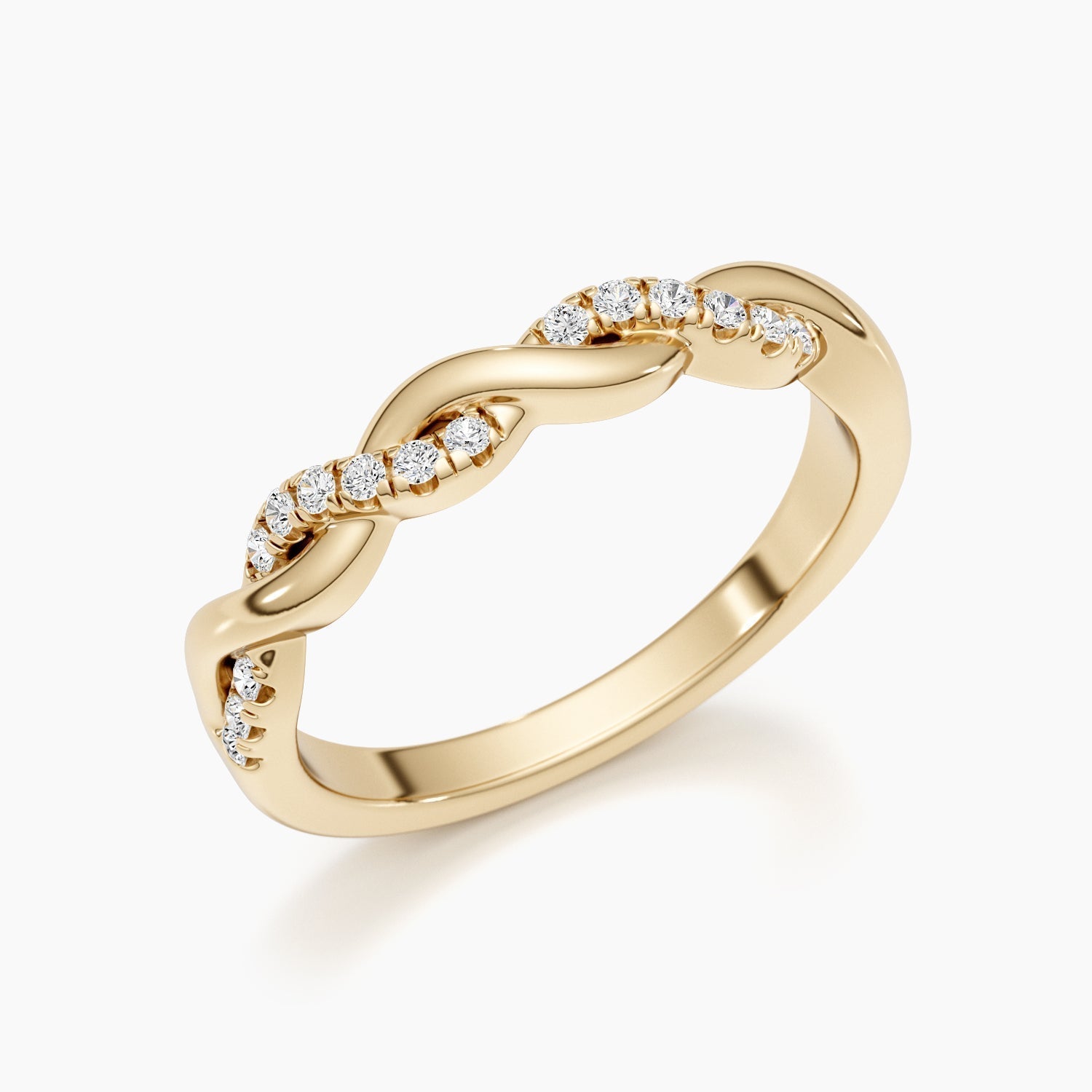 0.2 CT Round Twisted Lab Grown Diamond Wedding Band