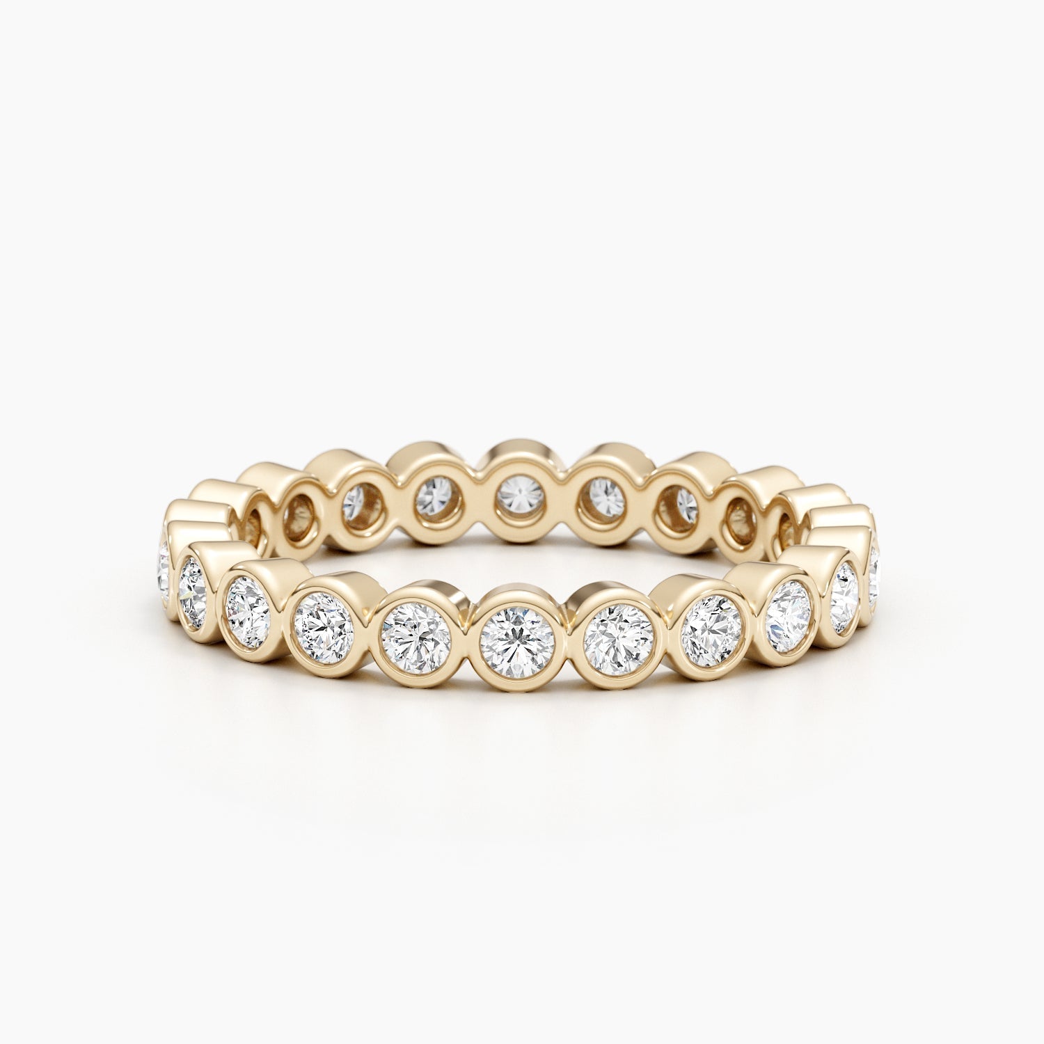 1.65 CT Round Bezel Full Eternity Lab Grown Diamond Wedding Band
