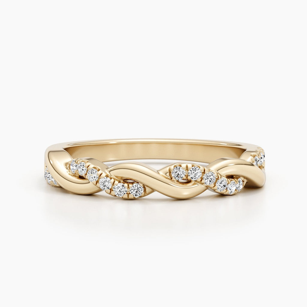 0.2 CT Round Twisted Lab Grown Diamond Wedding Band