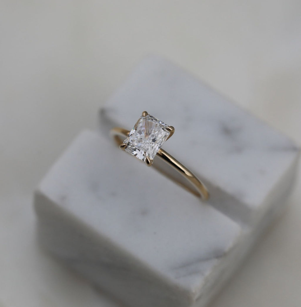 Radiant Solitaire Lab Grown Diamond Engagement Ring