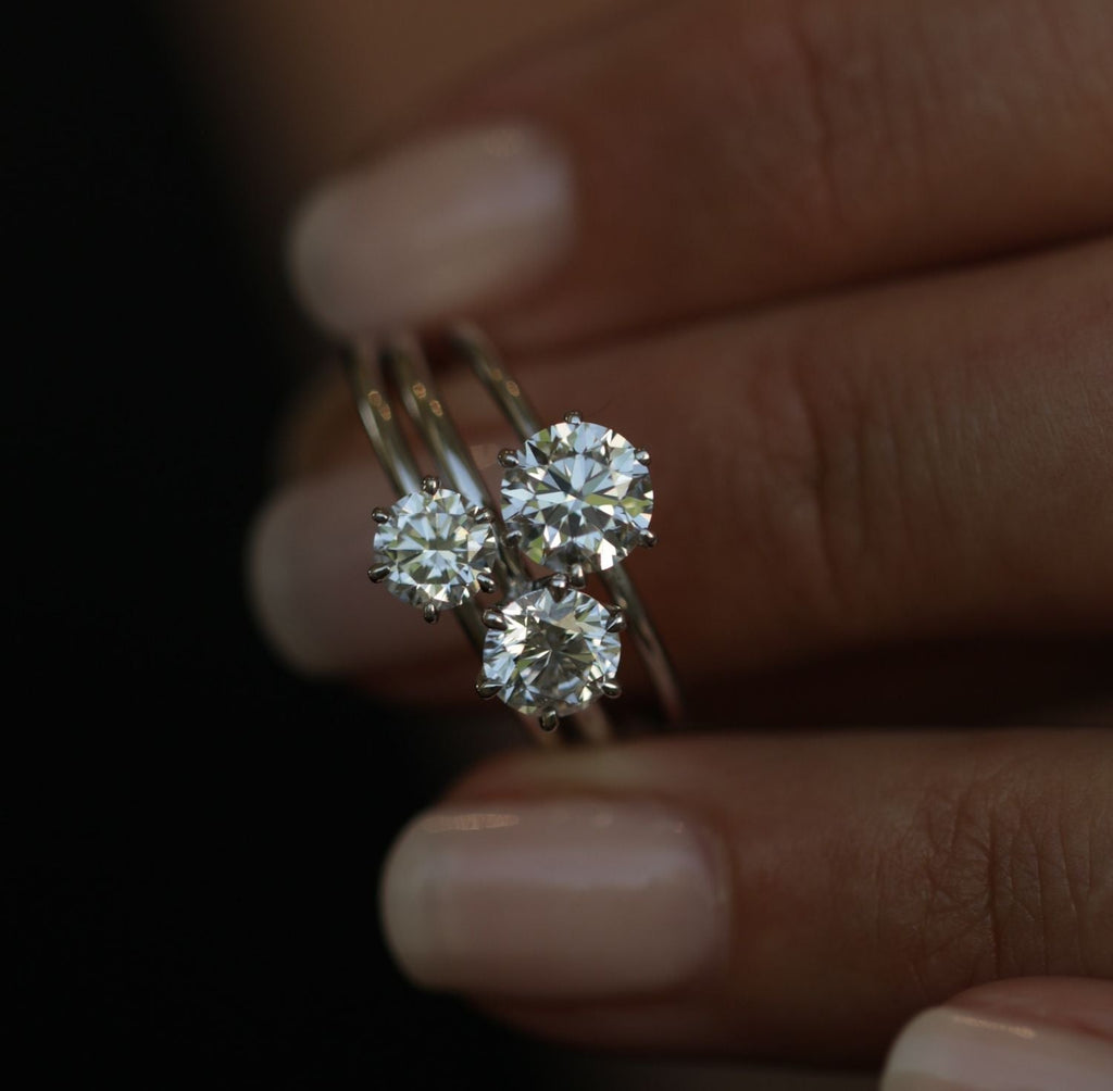 Round Solitaire Lab Grown Diamond Diamond Engagement Ring