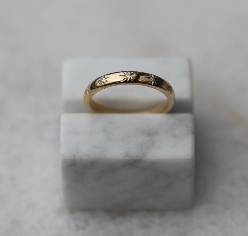 0.10 CT Round Flush Setting Lab Grown Diamond Wedding Band