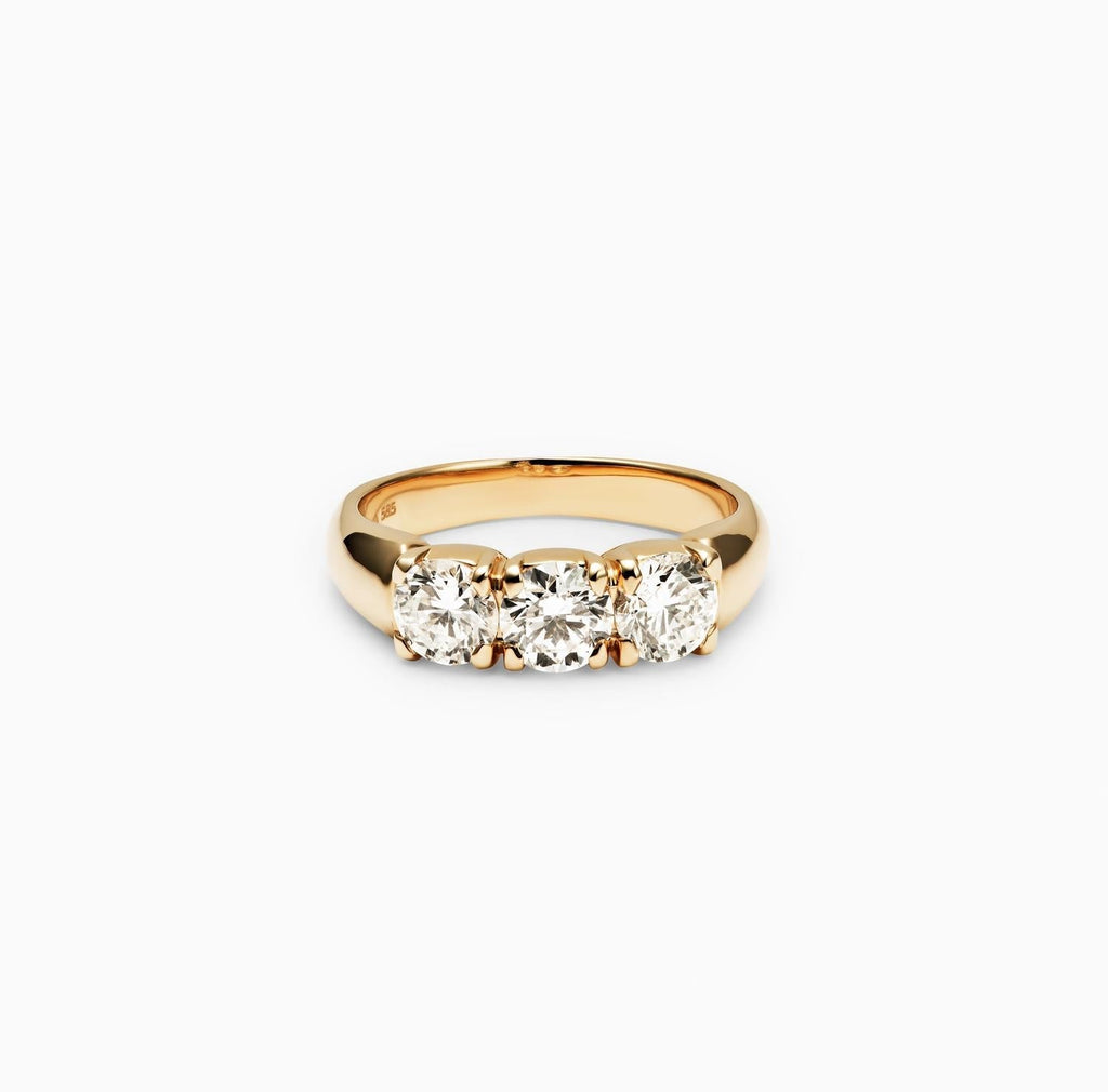 1.50 CT Round Three Stones Lab Grown Diamond Wedding Band