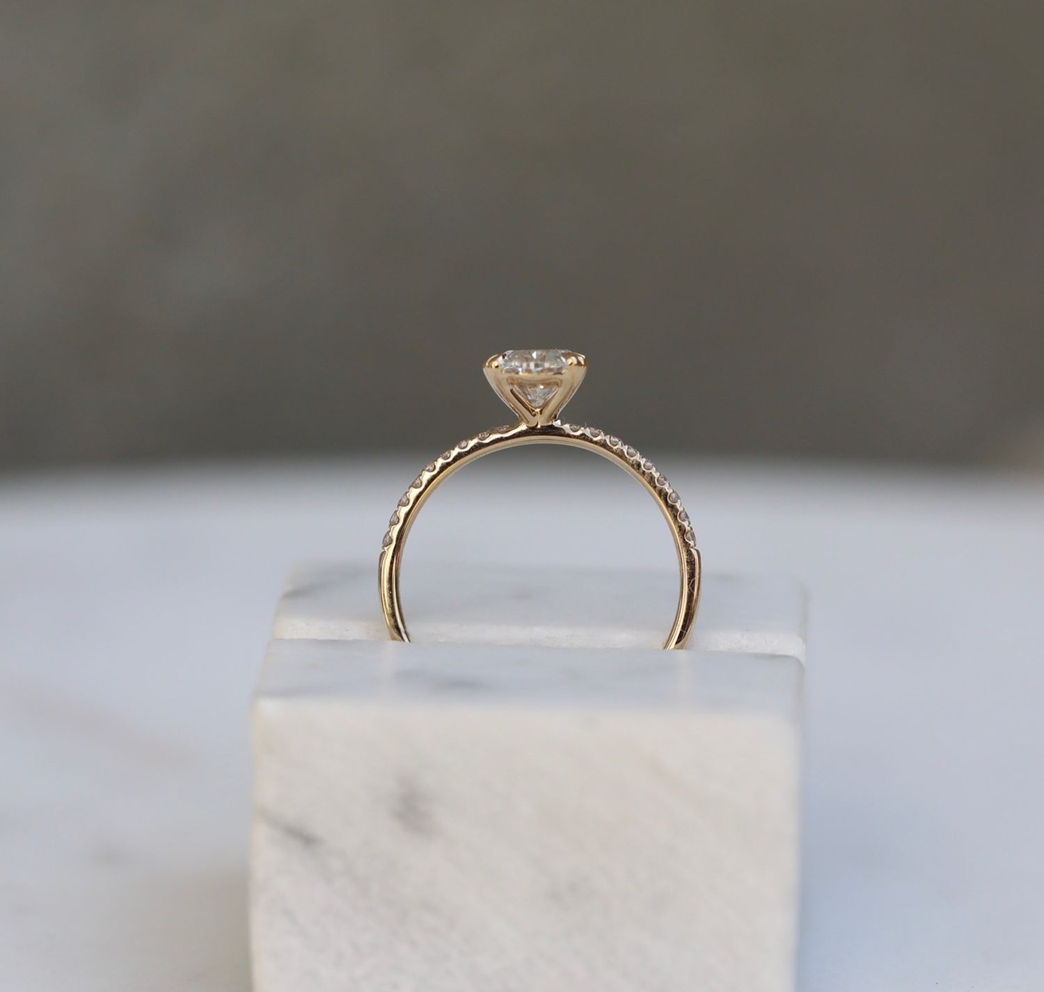Oval Cut Pave Lab Grown Diamond Engagement Ring