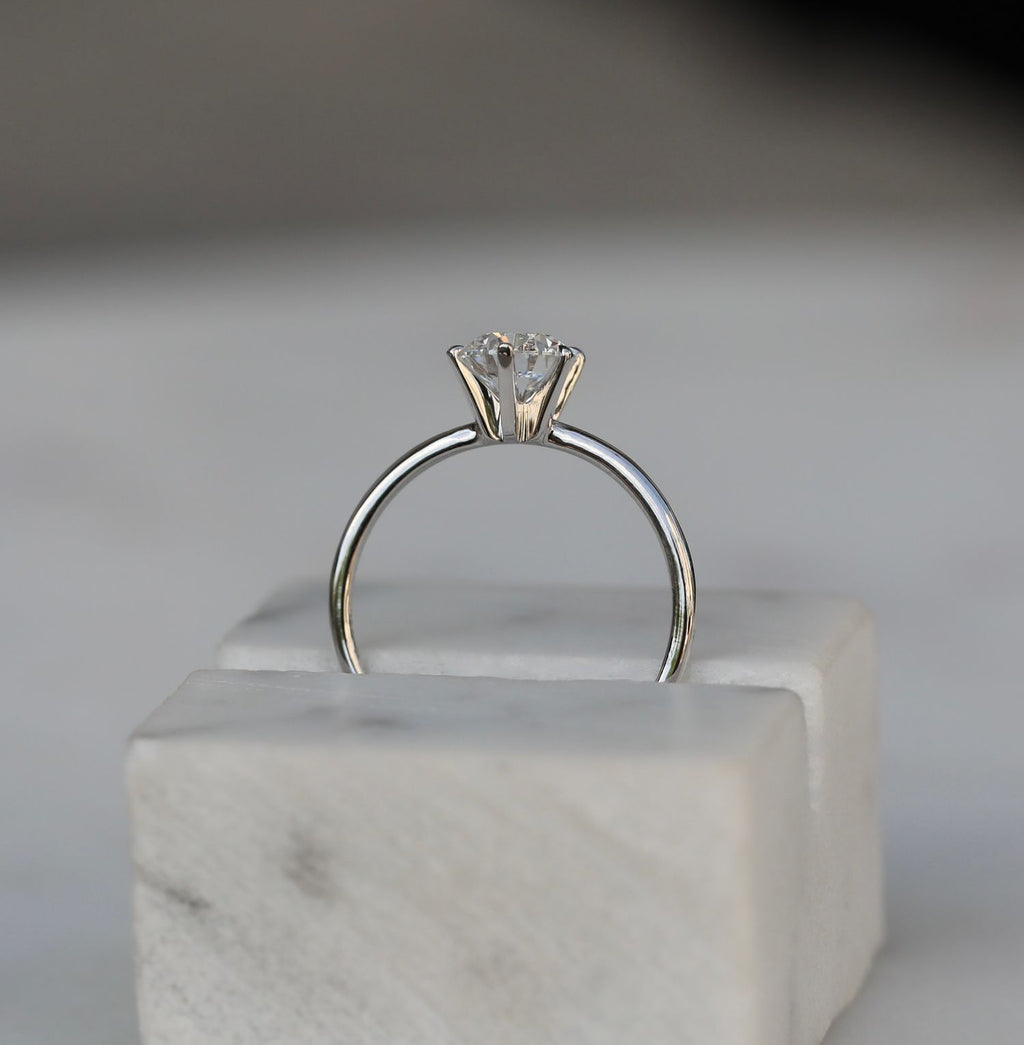 Round Solitaire Lab Grown Diamond Diamond Engagement Ring