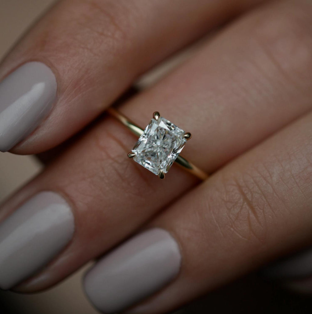 Radiant Solitaire Lab Grown Diamond Engagement Ring