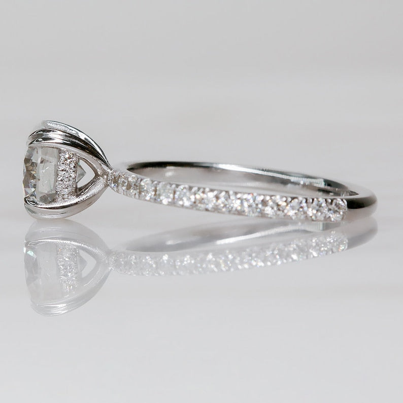 Round Pave Lab Grown Diamond Engagement Ring