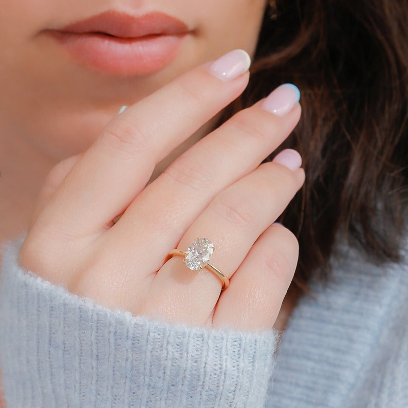 Oval Solitaire Lab Grown Diamond Engagement Ring