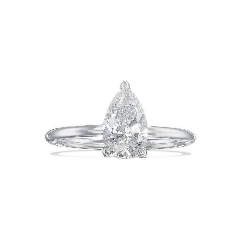 Pear Solitaire Lab Grown  Diamond Engagement Ring