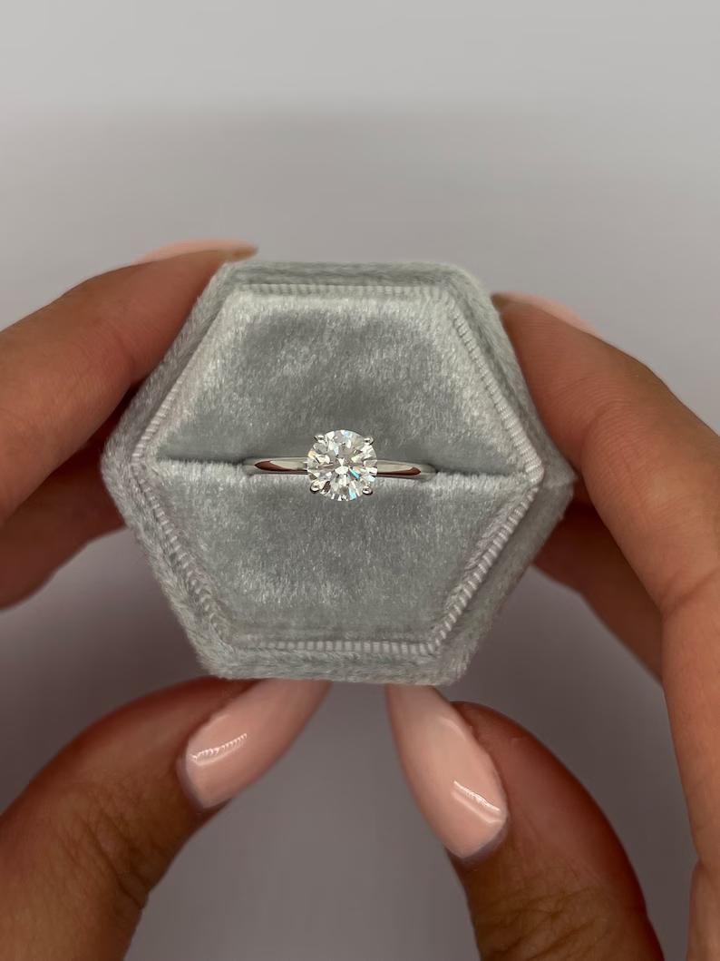 Round Solitaire Lab Grown Diamond Engagement Ring