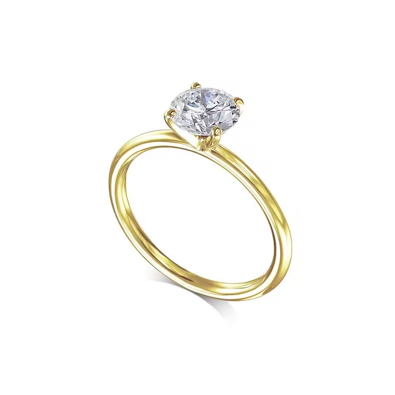 Round Solitaire Lab Grown Diamond Engagement Ring