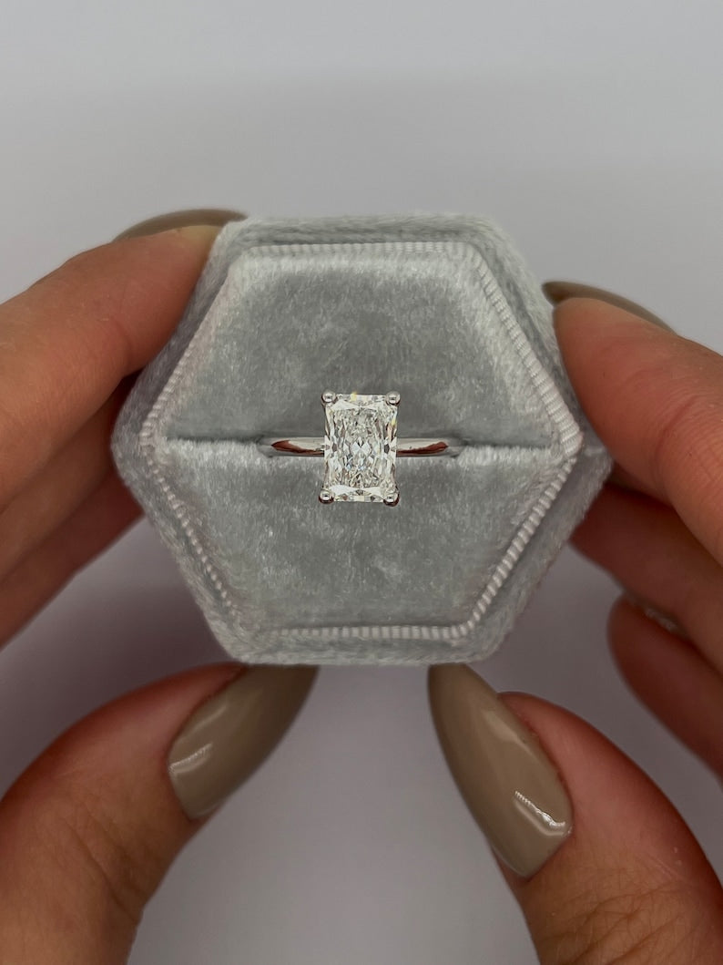 Radiant Solitaire Lab Grown Diamond Engagement Ring