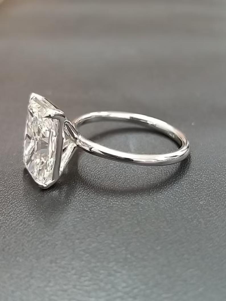 Radiant Solitaire Lab Grown Diamond Engagement Ring