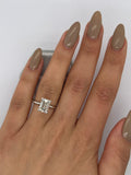 Emerald Solitaire Lab Grown Diamond Engagement Ring