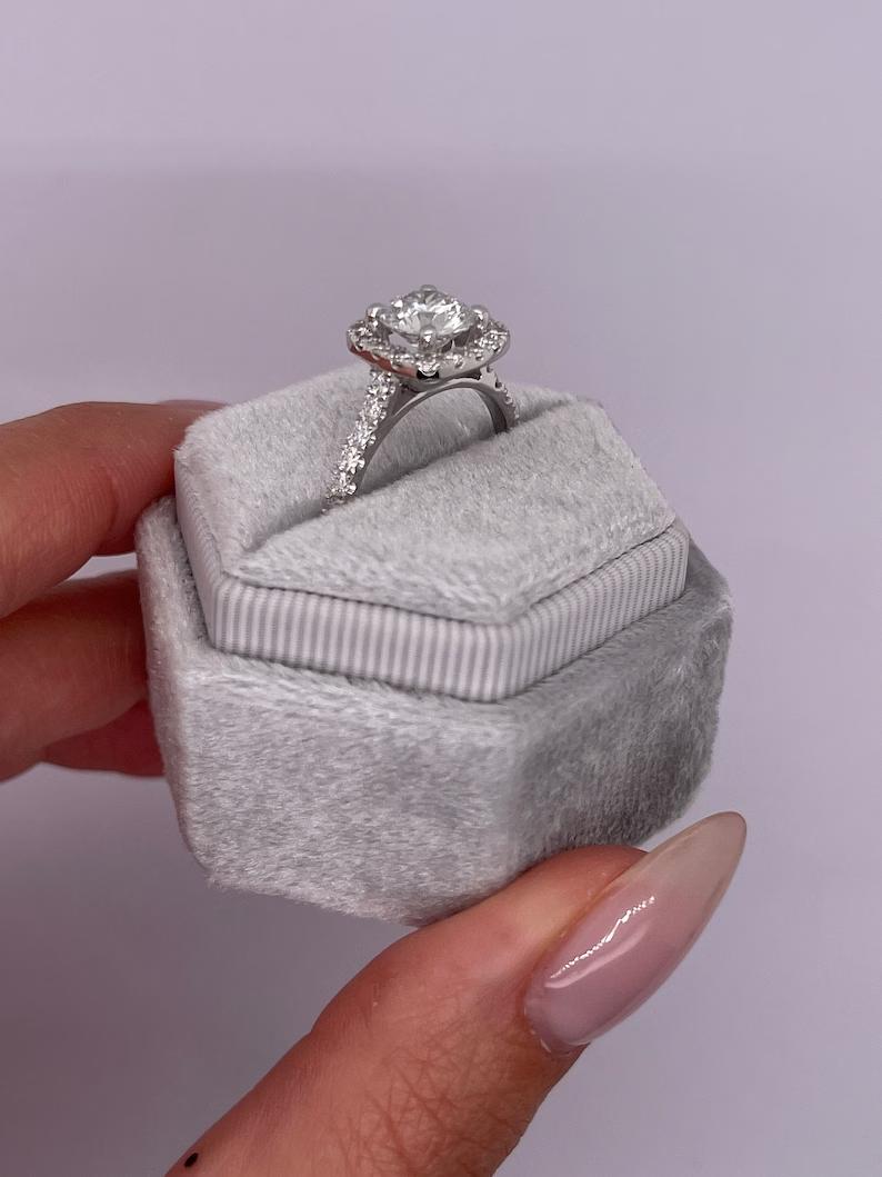 Round Halo & Pave Lab Grown Diamond Engagement Ring